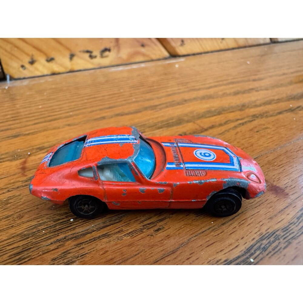 Vintage Yatming Toyota 2000 GT #6 Red Diecast Car Hong Kong Toy